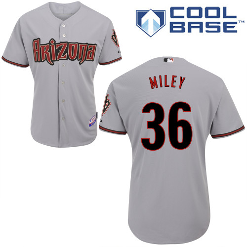 Wade Miley #36 MLB Jersey-Arizona Diamondbacks Men's Authentic Road Gray Cool Base Baseball Jersey